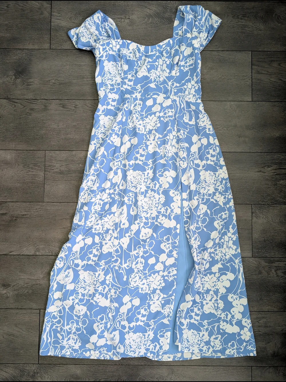 Abercrombie & Fitch Light Blue and White Floral Maxi Dress